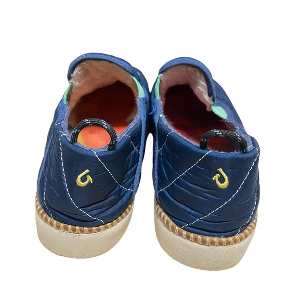 OluKai Ku’i Mino Blue Woman’s Slippers with Faux Fur, Size 8. - Picture 2 of 11